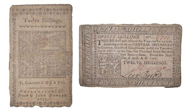 Image of Paper Currency (Twelve Shillings)